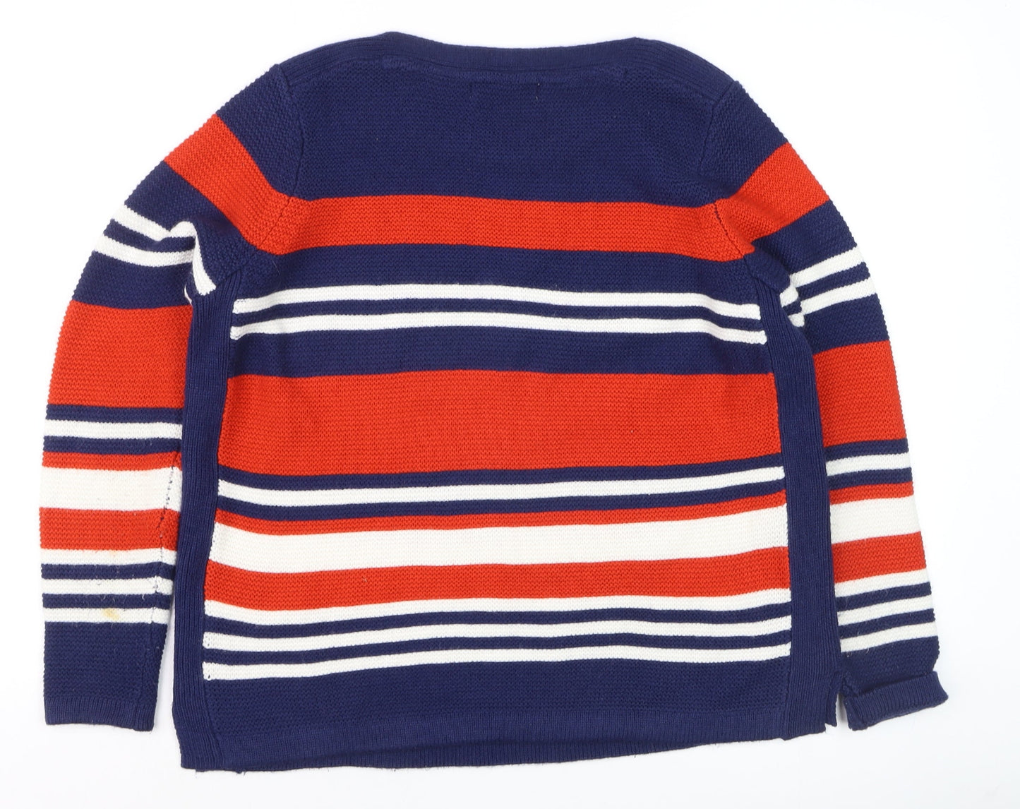 Isle Women's Red Navy Striped Pullover Jumper Size M 14-16