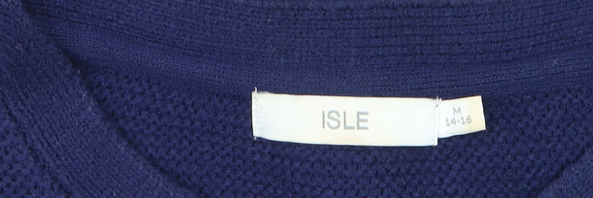 Isle Women's Red Navy Striped Pullover Jumper Size M 14-16