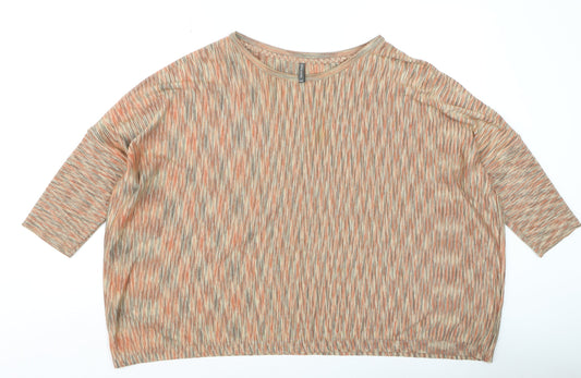 NAF NAF Women’s Multicoloured L Relaxed Knit Cotton T-Shirt