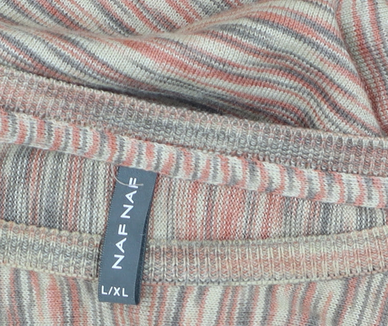NAF NAF Women’s Multicoloured L Relaxed Knit Cotton T-Shirt
