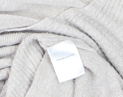 Delicate Love Womens Beige V-Neck Long Sleeve Pullover Jumper M