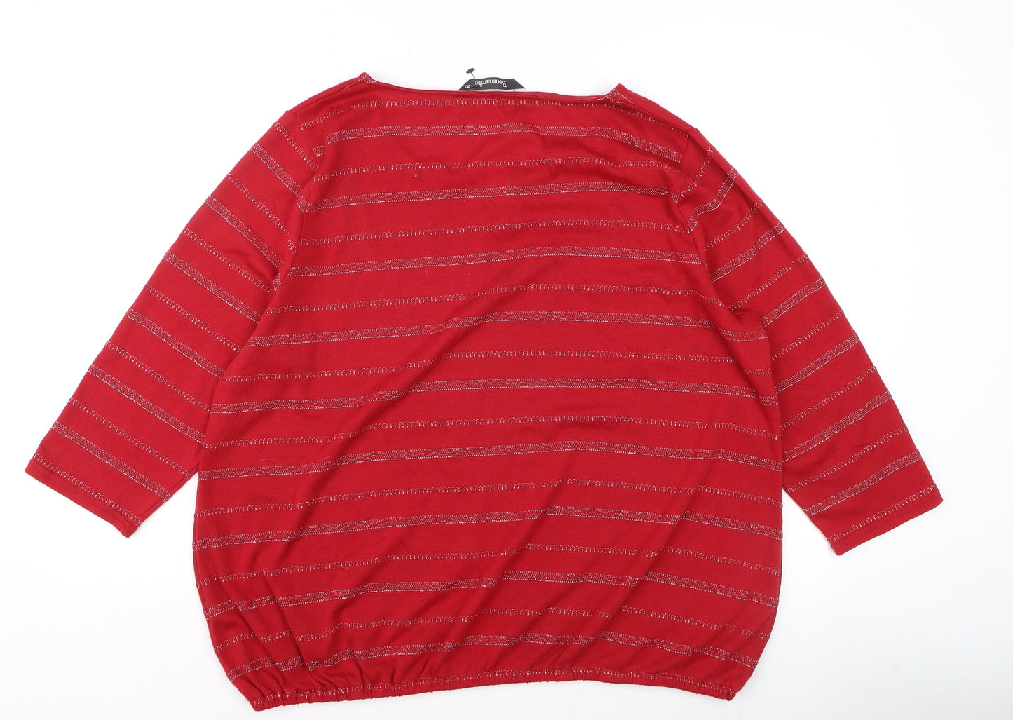 Bonmarché Women’s Red Striped Metallic Jersey T-Shirt Size 20