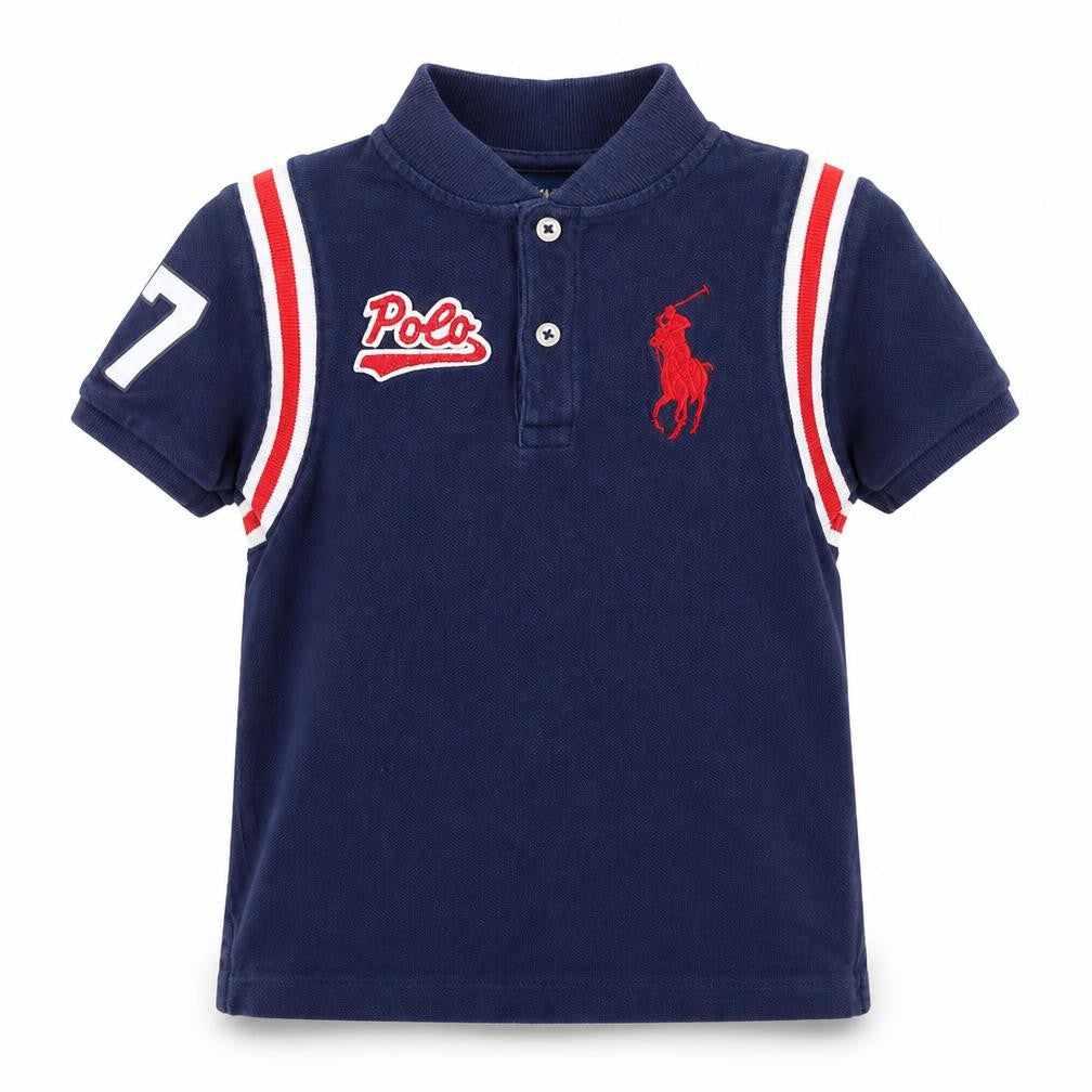 Ralph Lauren Boys Blue Polo Shirt 4 Years Collared Short Sleeve Casual