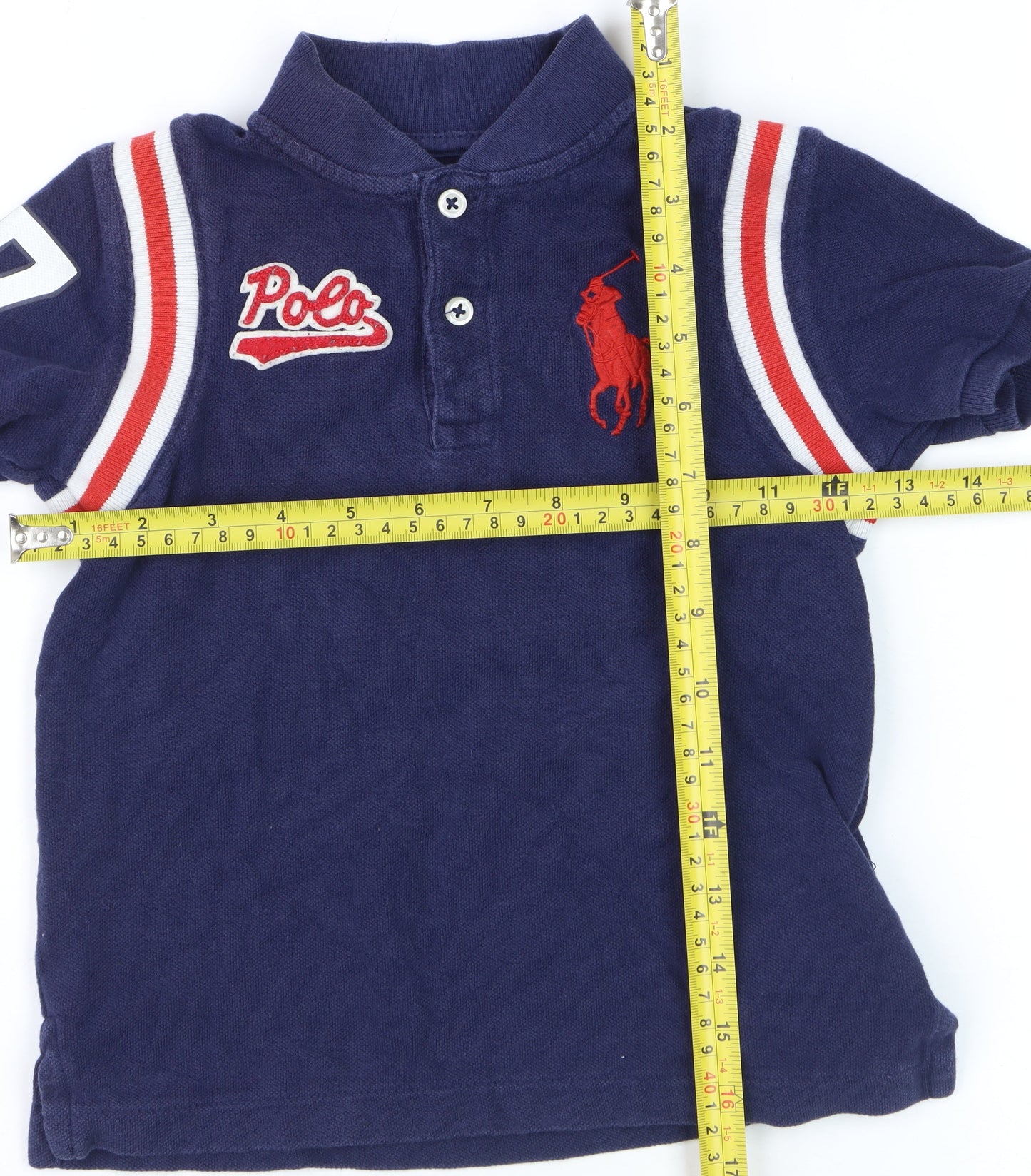 Ralph Lauren Boys Blue Polo Shirt 4 Years Collared Short Sleeve Casual