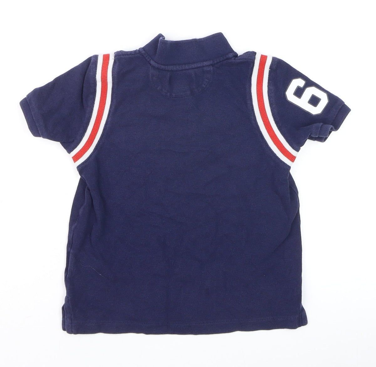 Ralph Lauren Boys Blue Polo Shirt 4 Years Collared Short Sleeve Casual