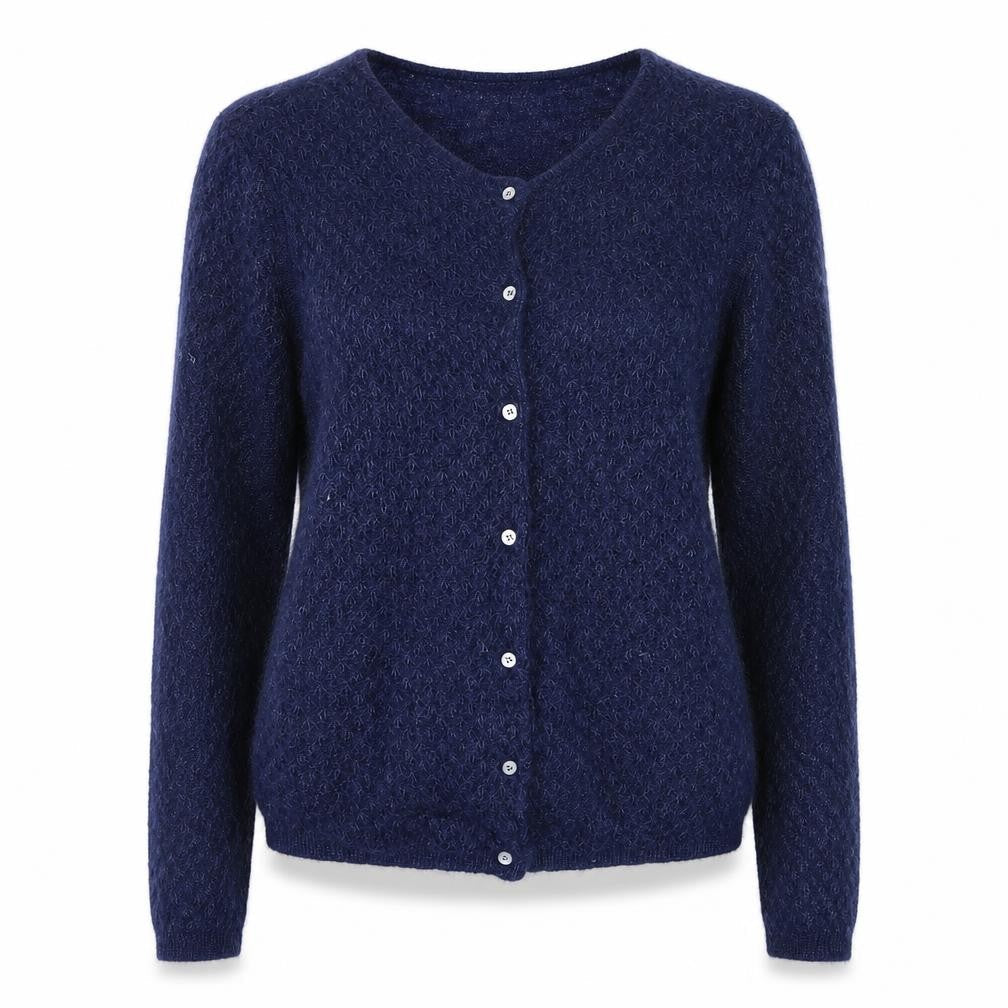 Somewhere Paris Women's Blue Wool Mohair Knit Cardigan Size 12