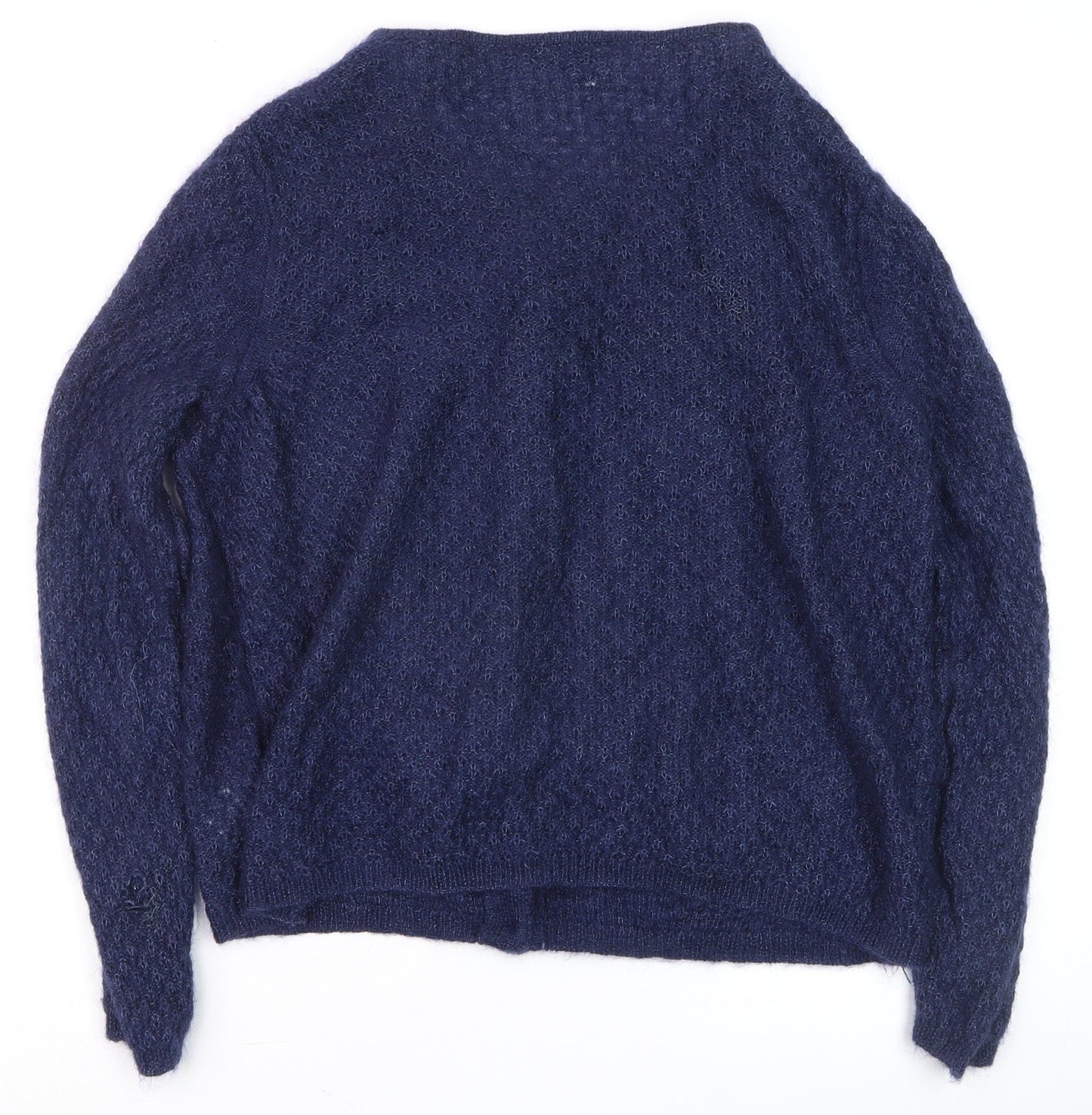 Somewhere Paris Women's Blue Wool Mohair Knit Cardigan Size 12