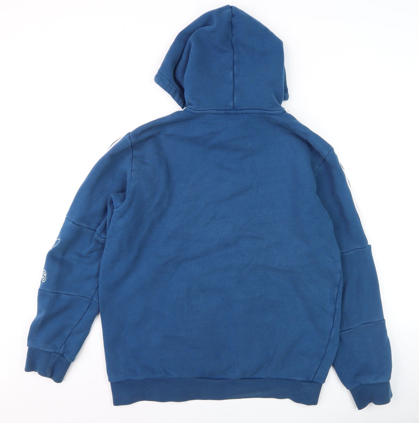 Adidas Men's Blue Pullover Hoodie M Sports Fleece Logo