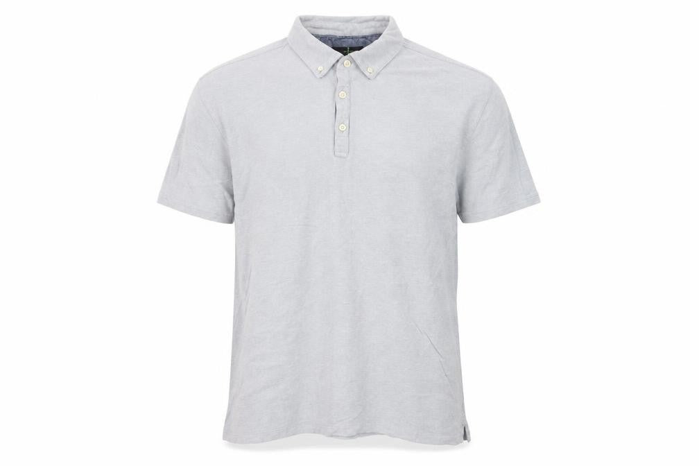 Jasper Conran Men's Grey Collared Short Sleeve Cotton T-Shirt Size L