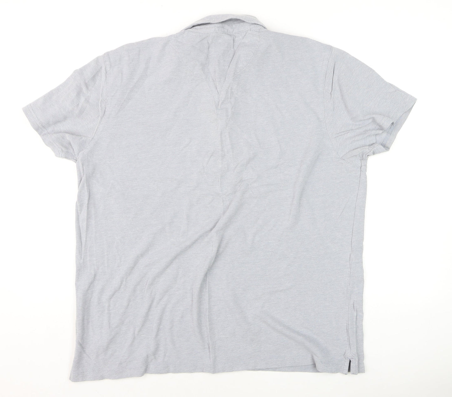 Jasper Conran Men's Grey Collared Short Sleeve Cotton T-Shirt Size L