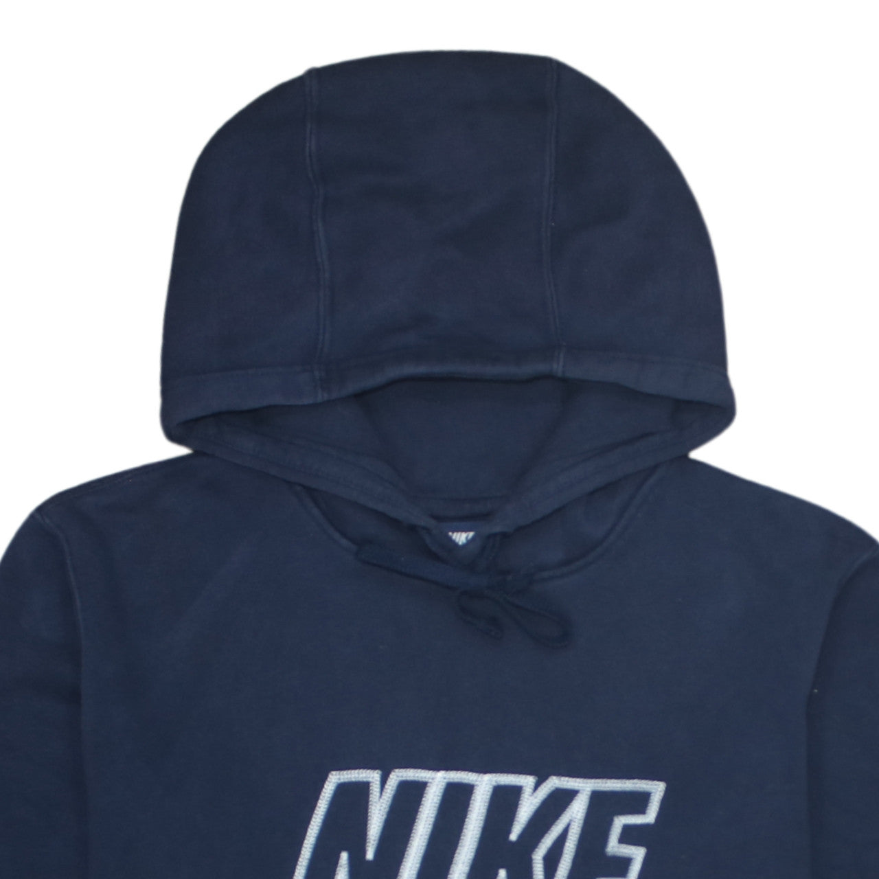 Nike Men's Navy Blue Pullover Hoodie Medium Classic Logo Cotton Blend