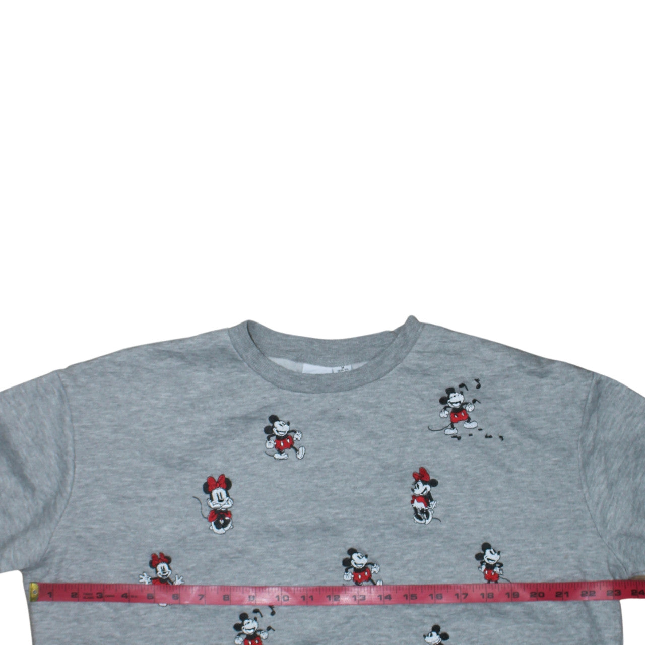 Disney Women's Grey Mickey & Minnie Crew Neck Sweatshirt Size M