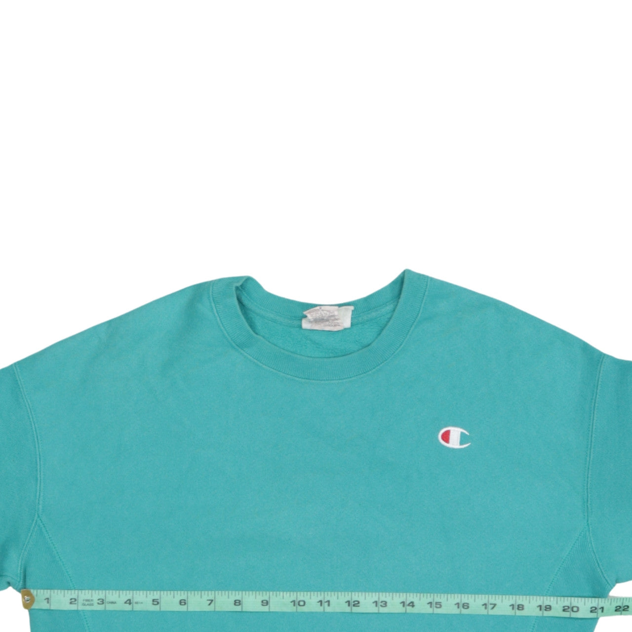 Champion Womens Teal Reverse Weave Sweatshirt Medium Crew Neck Cotton Blend