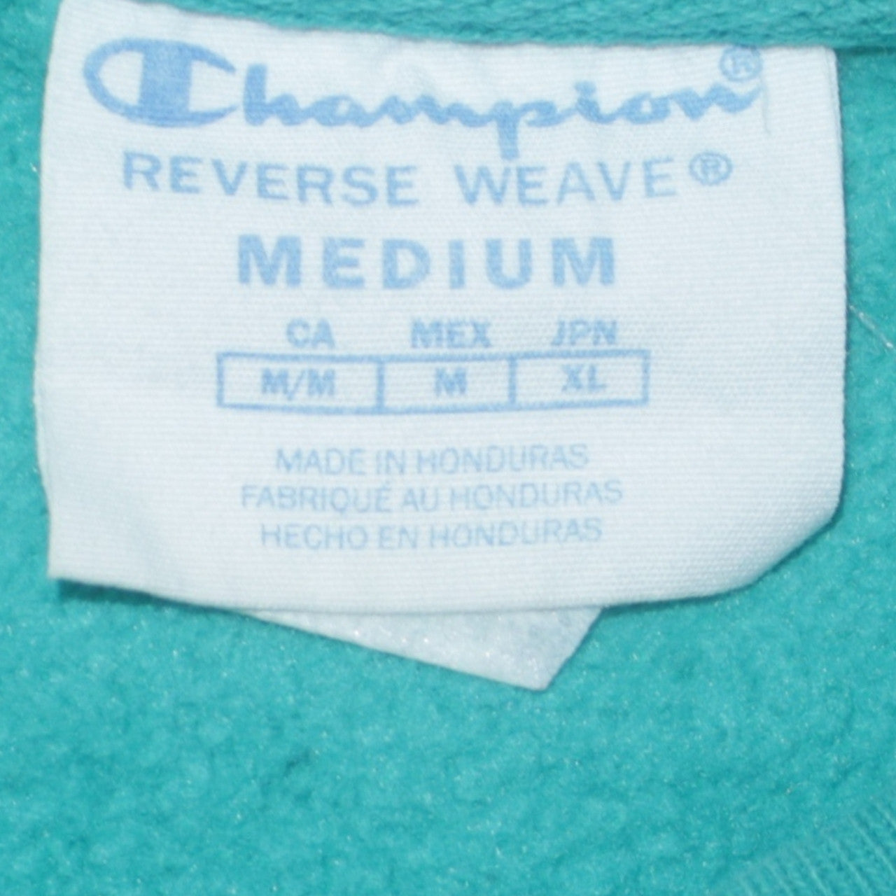 Champion Womens Teal Reverse Weave Sweatshirt Medium Crew Neck Cotton Blend