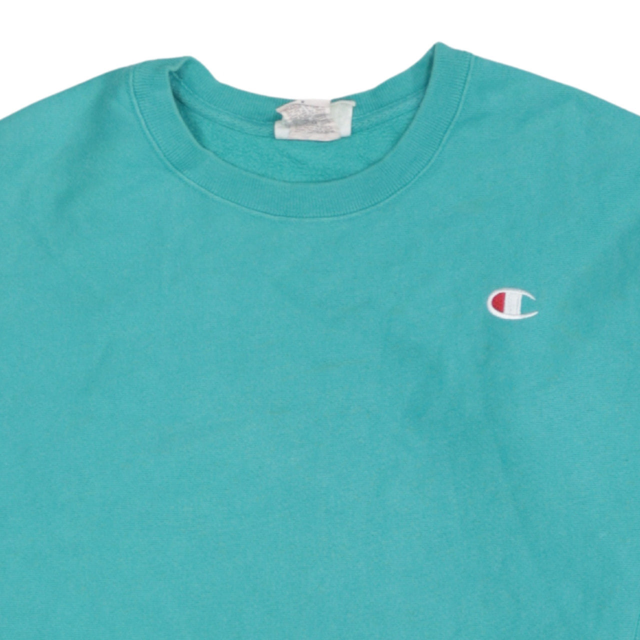 Champion Womens Teal Reverse Weave Sweatshirt Medium Crew Neck Cotton Blend