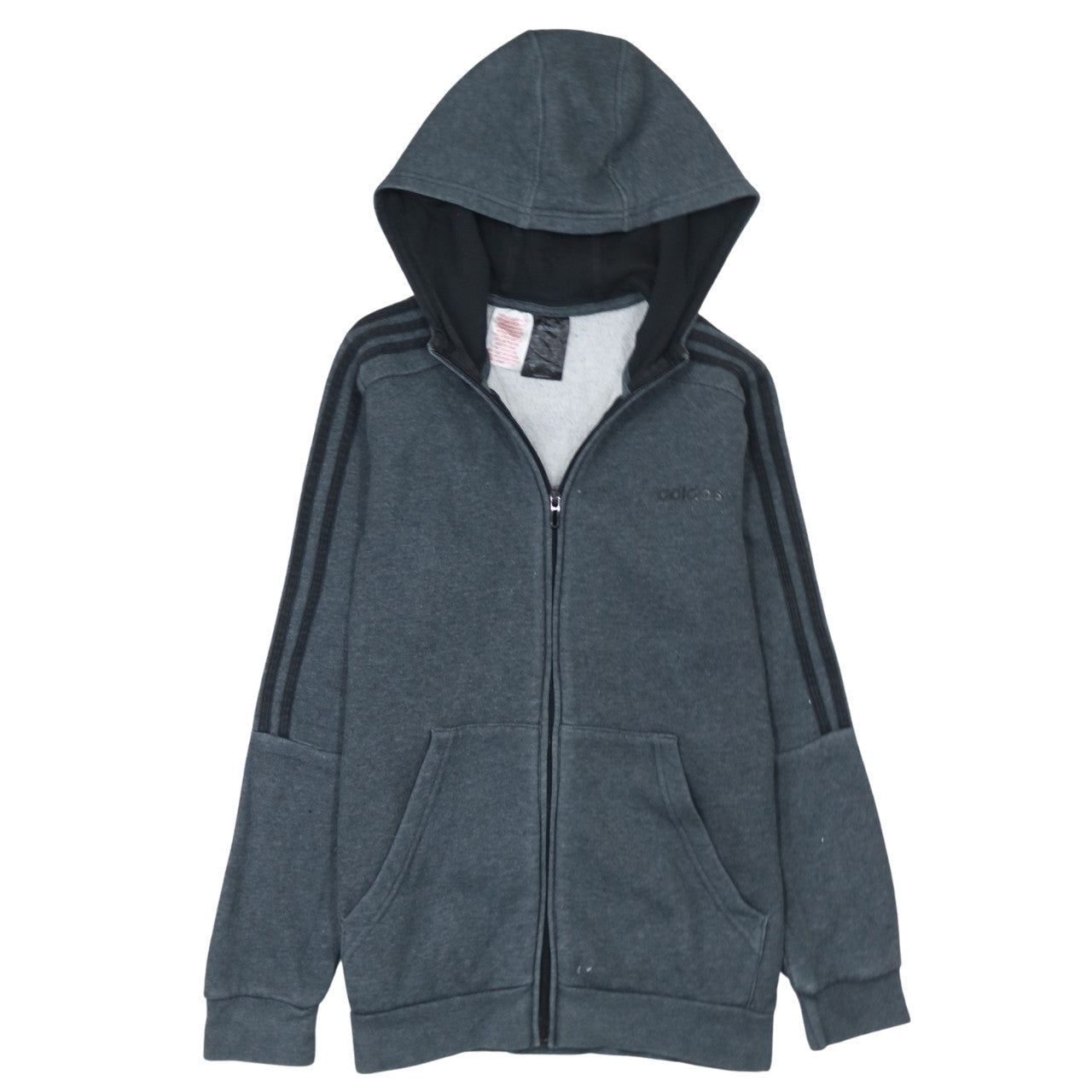 Adidas Boys Grey Full Zip Fleece Hoodie Size 13-14 Years