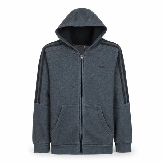 Adidas Boys Grey Full Zip Fleece Hoodie Size 13-14 Years