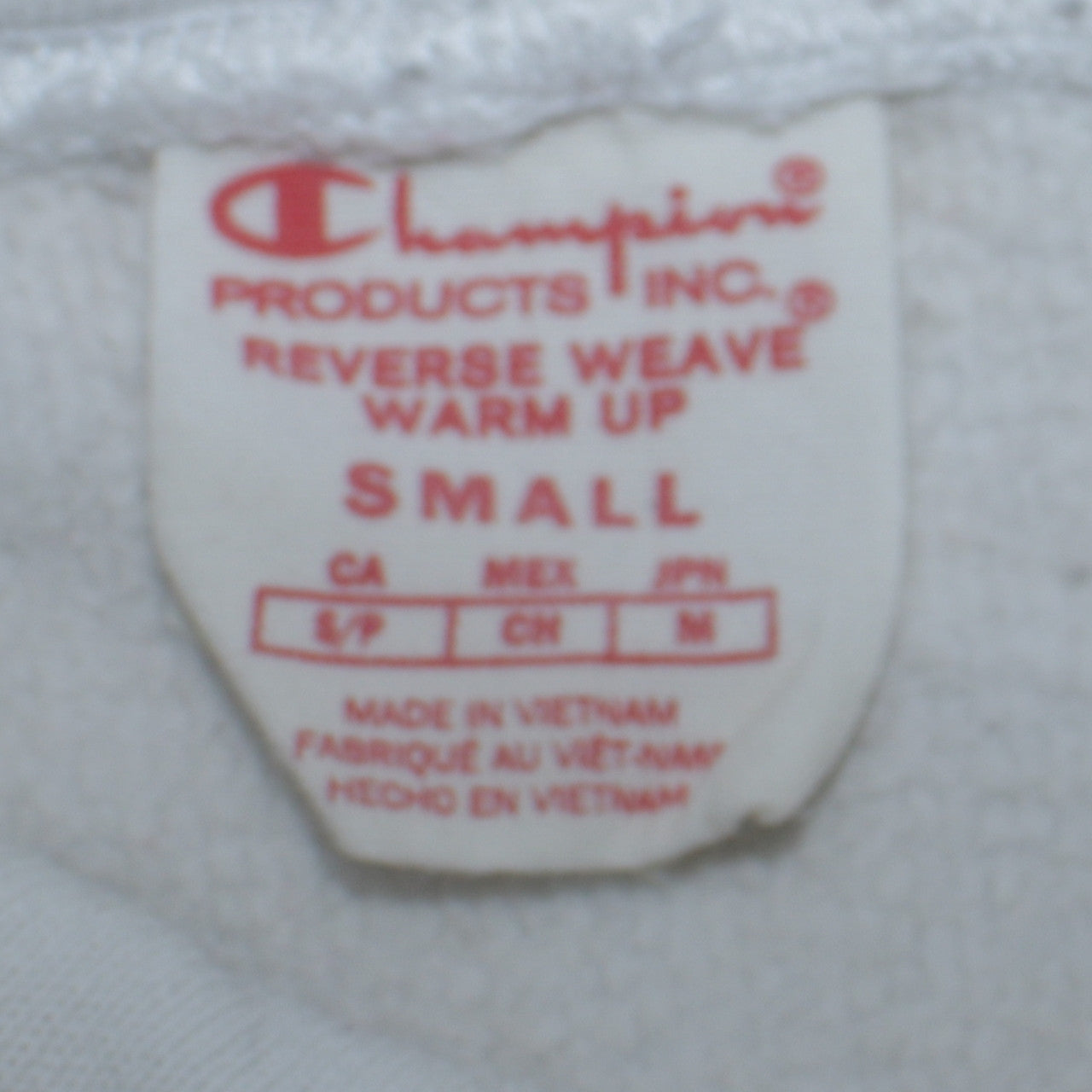 Champion Women White Small Pullover Hoodie Reverse Weave Cotton Blend