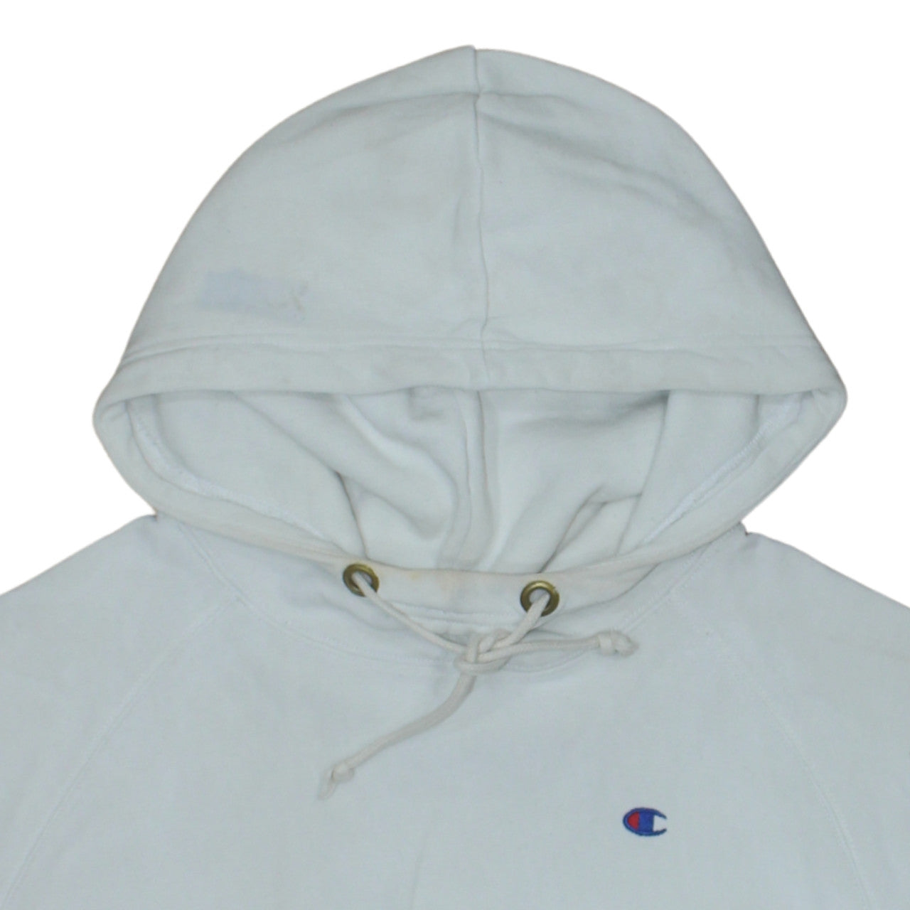 Champion Women White Small Pullover Hoodie Reverse Weave Cotton Blend