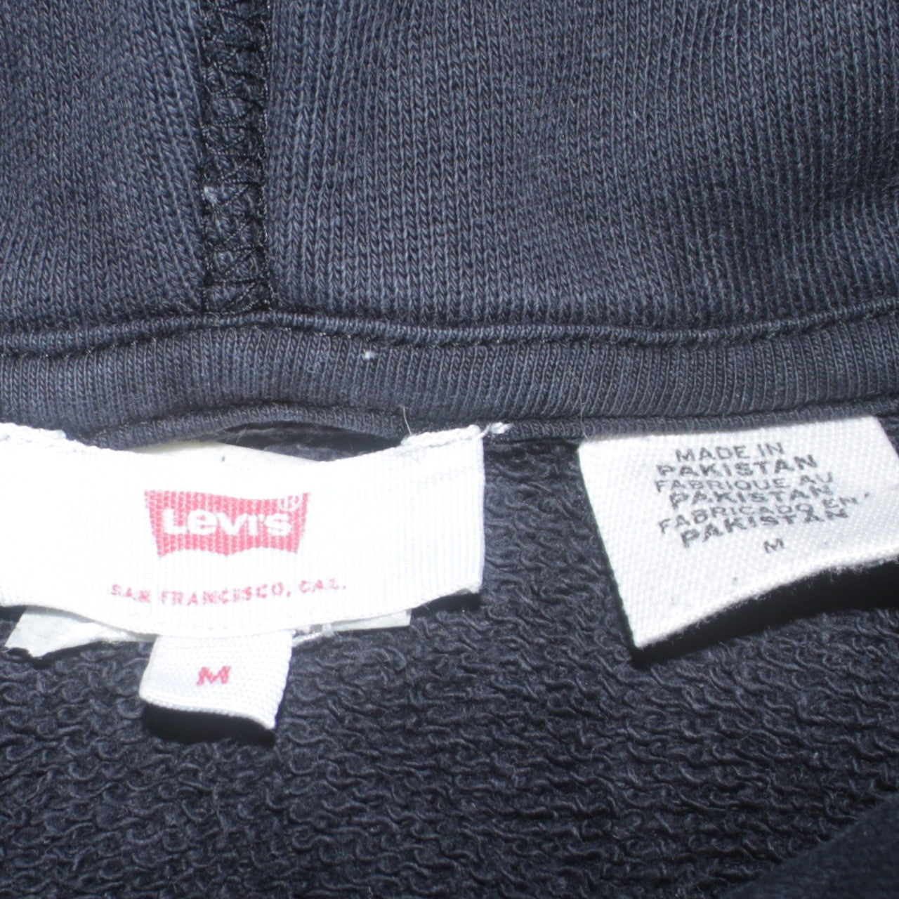 Levi's Mens Black Pullover Hoodie M Regular Fit Graphic Logo
