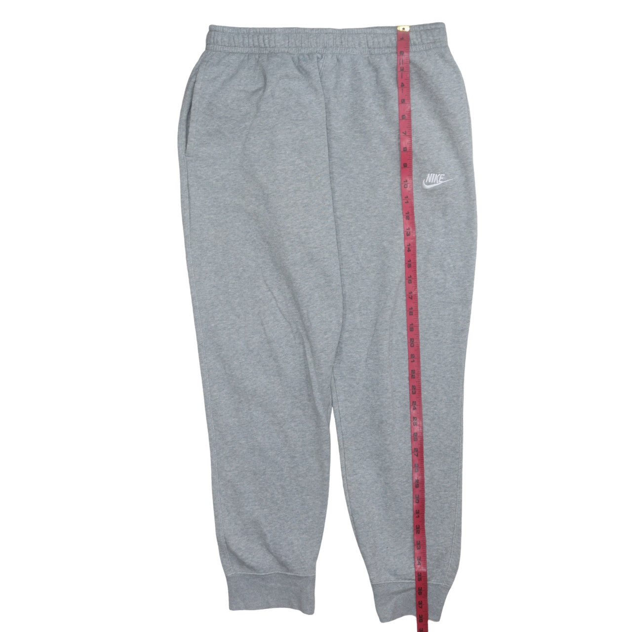 Nike Men Grey Jogger Sweatpants L Regular Fit Fleece Activewear