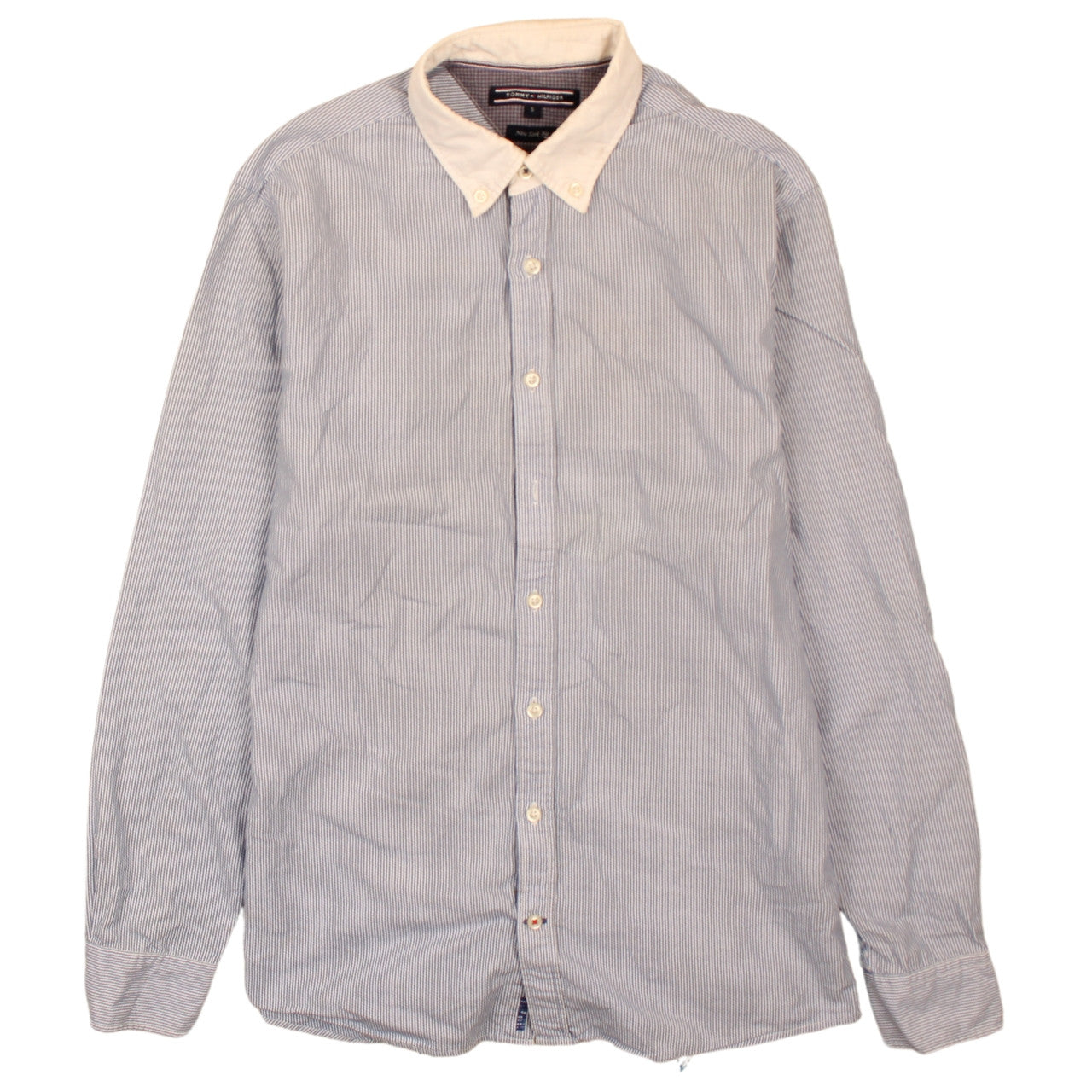 Tommy Hilfiger Men's Blue Striped Button-Down Shirt Size S New York Fit