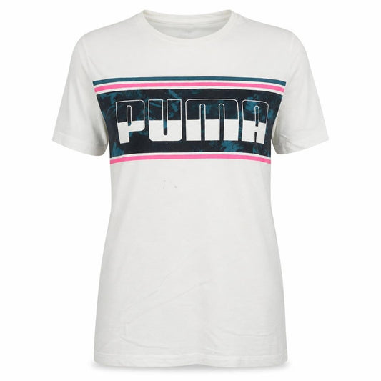 Puma Women’s White Logo T-Shirt Size 10 Casual Cotton