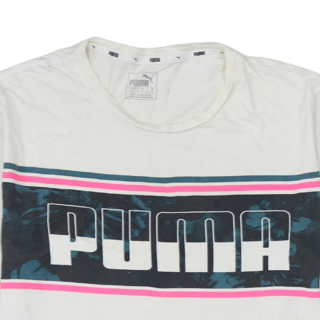 Puma Women’s White Logo T-Shirt Size 10 Casual Cotton