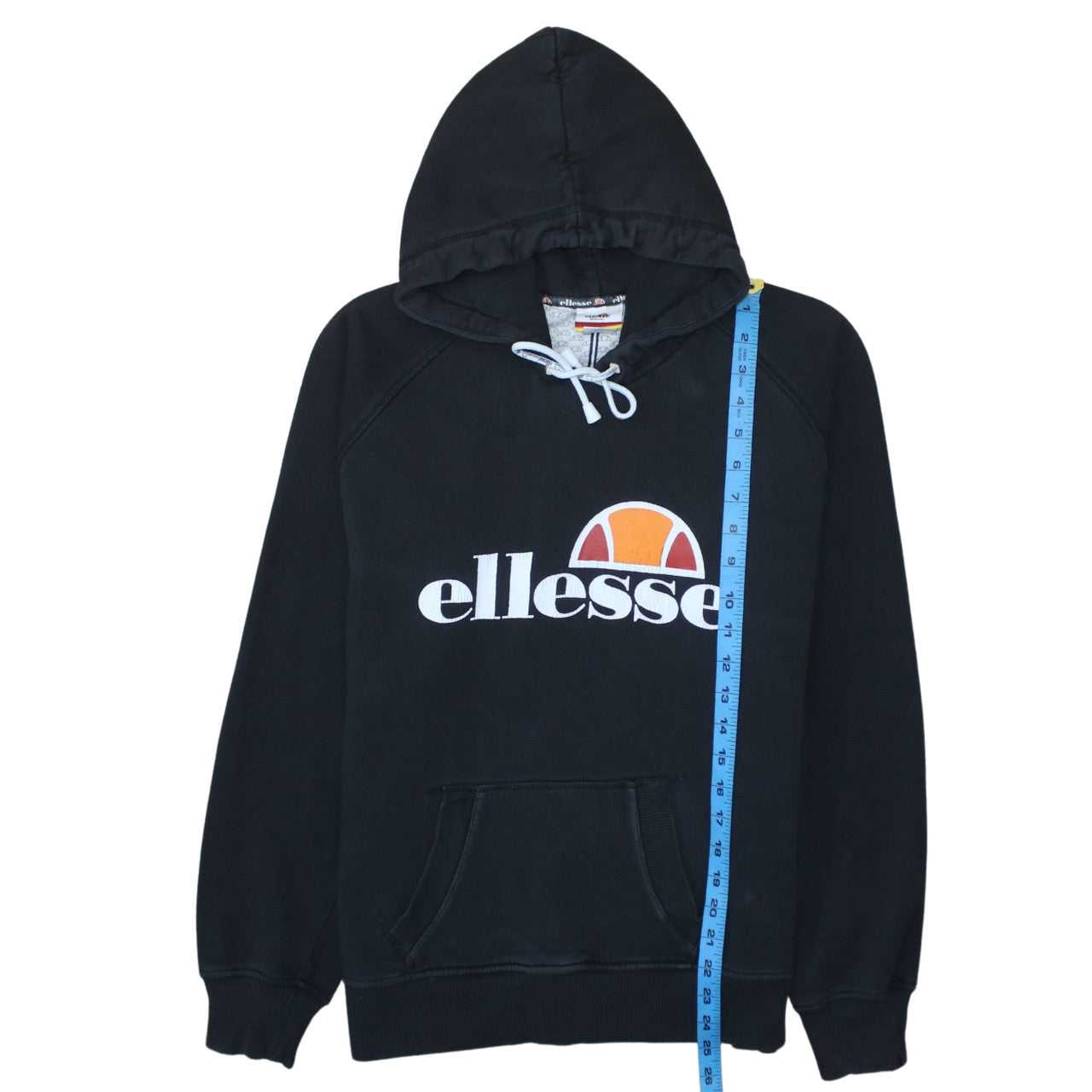 Ellesse Men's Black Pullover Hoodie M Logo Fleece Sweatshirt
