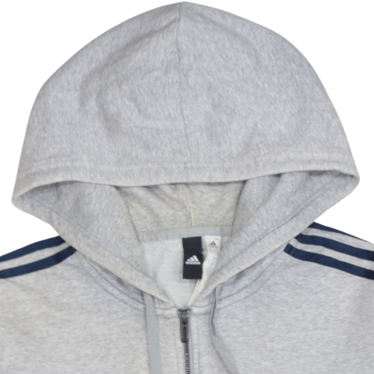 Adidas Men’s Grey Full Zip Hoodie L Regular Fit Sports Style