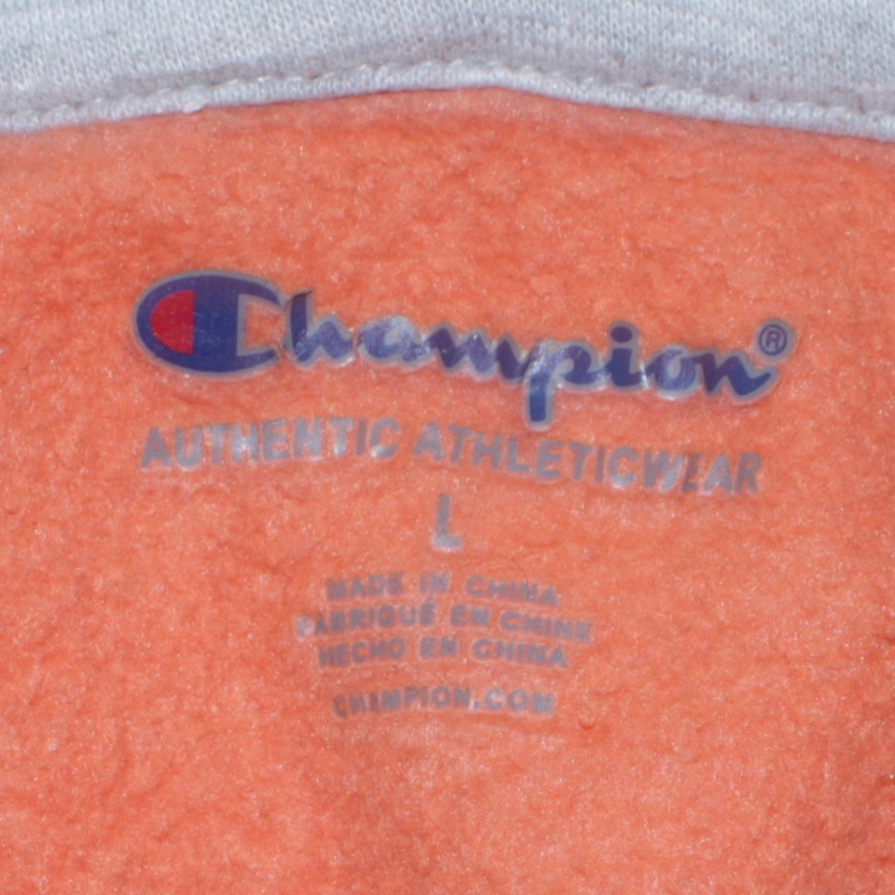 Champion Boys Orange Pullover Hoodie Large Cotton Blend Logo Sweatshirt