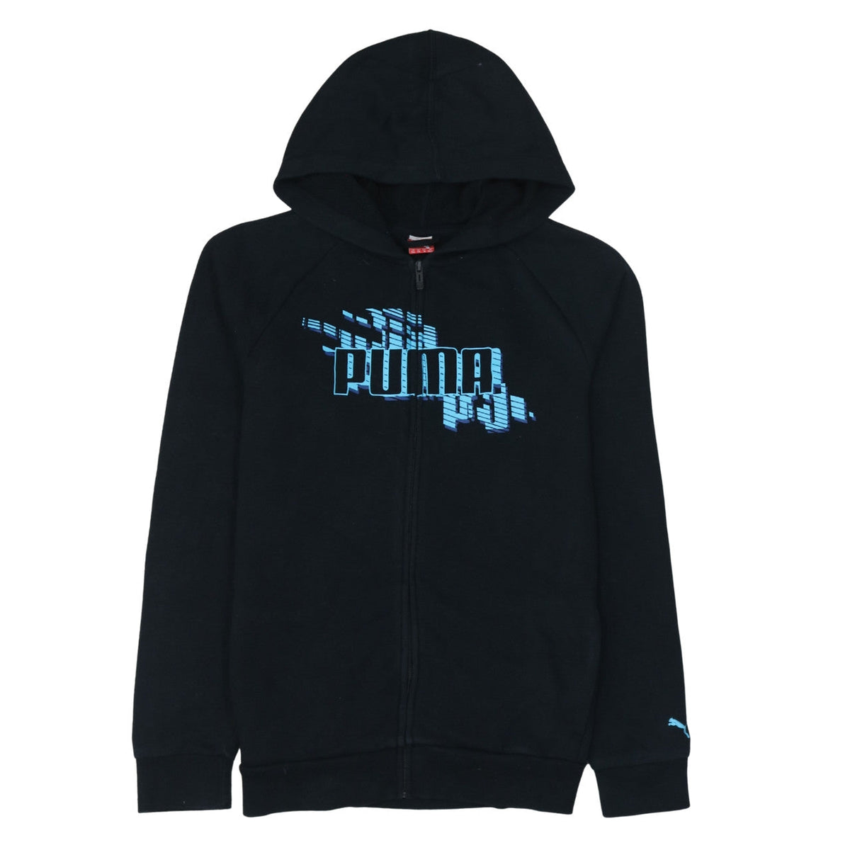 Puma Boys Black Full Zip Hoodie Sweatshirt Size 13-14 Years Cotton Blend