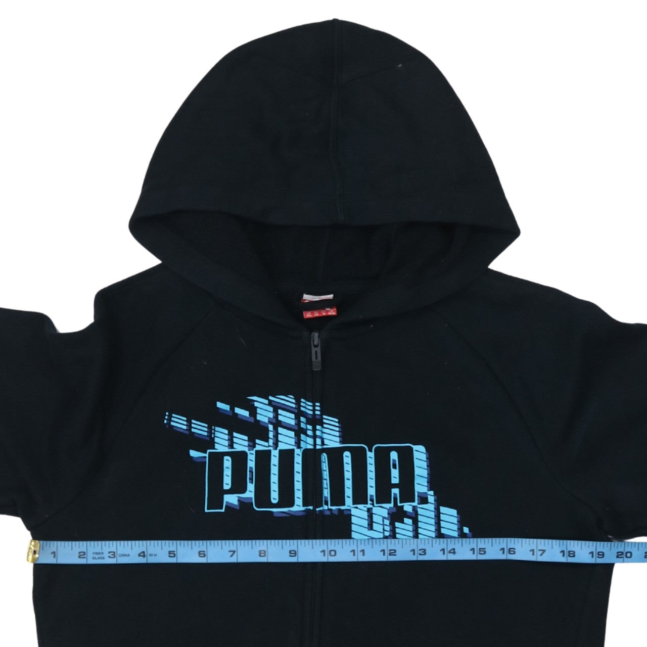 Puma Boys Black Full Zip Hoodie Sweatshirt Size 13-14 Years Cotton Blend