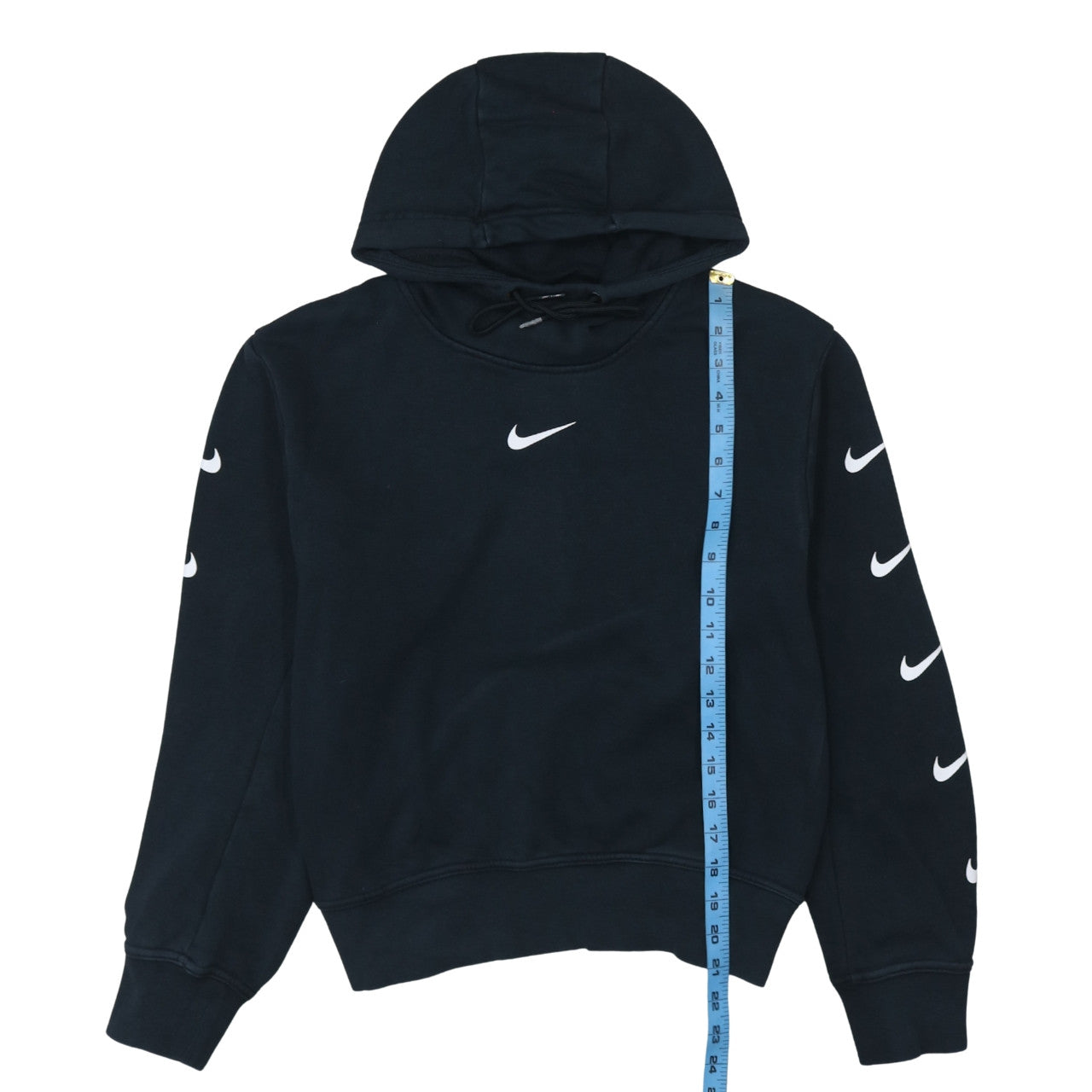 Nike Womens Black Medium Pullover Hoodie with Logo Accents