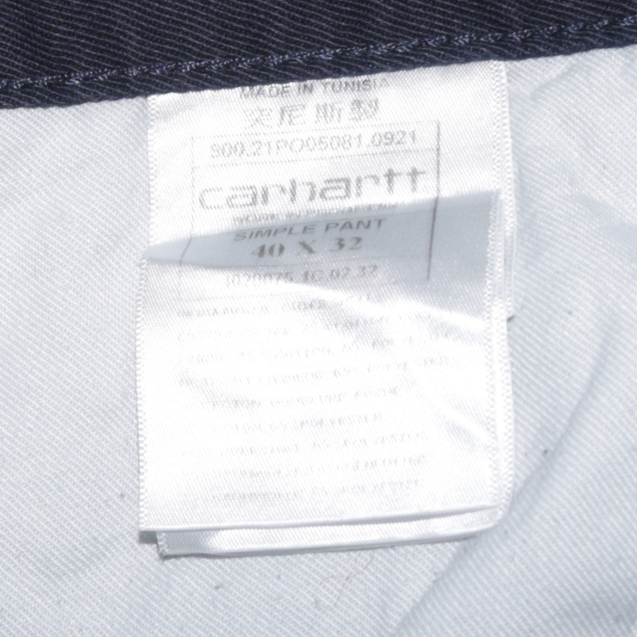 Carhartt Men Blue 40x32 Simple Pant Regular Fit Workwear Chino Trousers