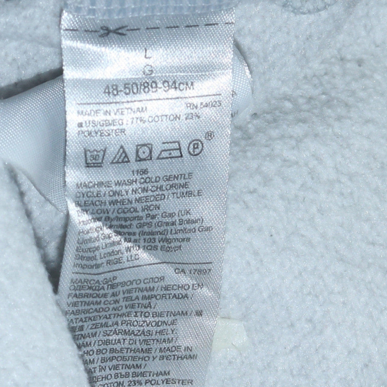 GAP Men's Grey Pullover Hoodie L Regular Fit Cotton Blend