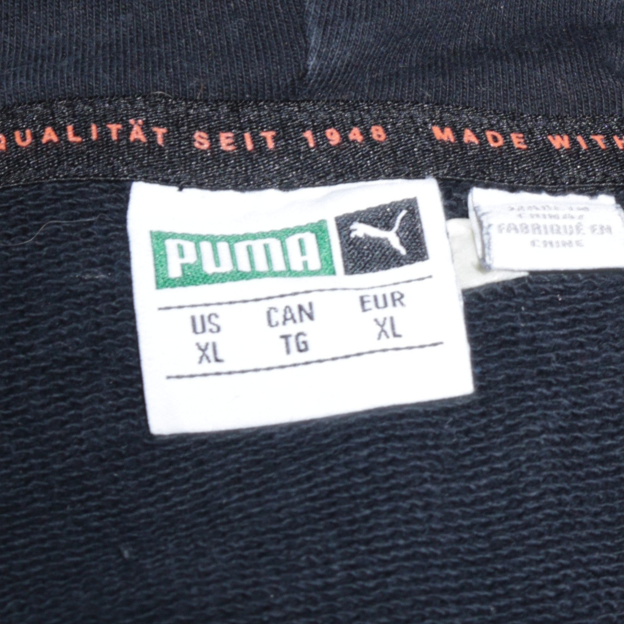 Puma Men’s Black XL Pullover Hoodie with Logo Graphic and Colour Block Sleeves