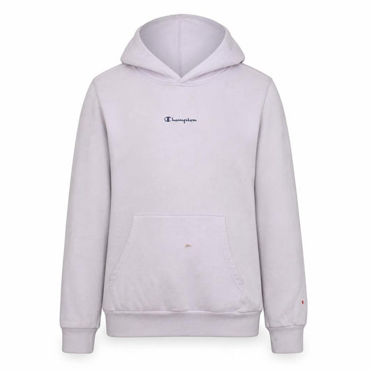 Front view of Champion girls’ pink pullover hoodie 15-16 years cotton blend logo sweatshirt