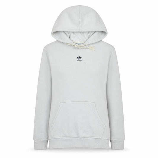 Adidas Womens White Pullover Hoodie UK 8-10 Cotton Logo Lined