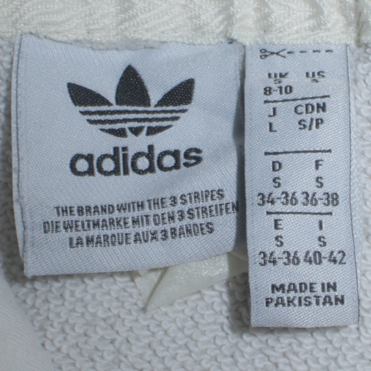 Adidas Womens White Pullover Hoodie UK 8-10 Cotton Logo Lined