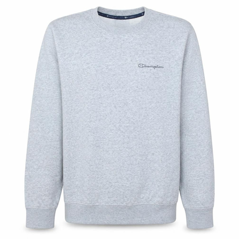 Champion Men's Grey Logo Crew Neck Fleece Sweatshirt Size M
