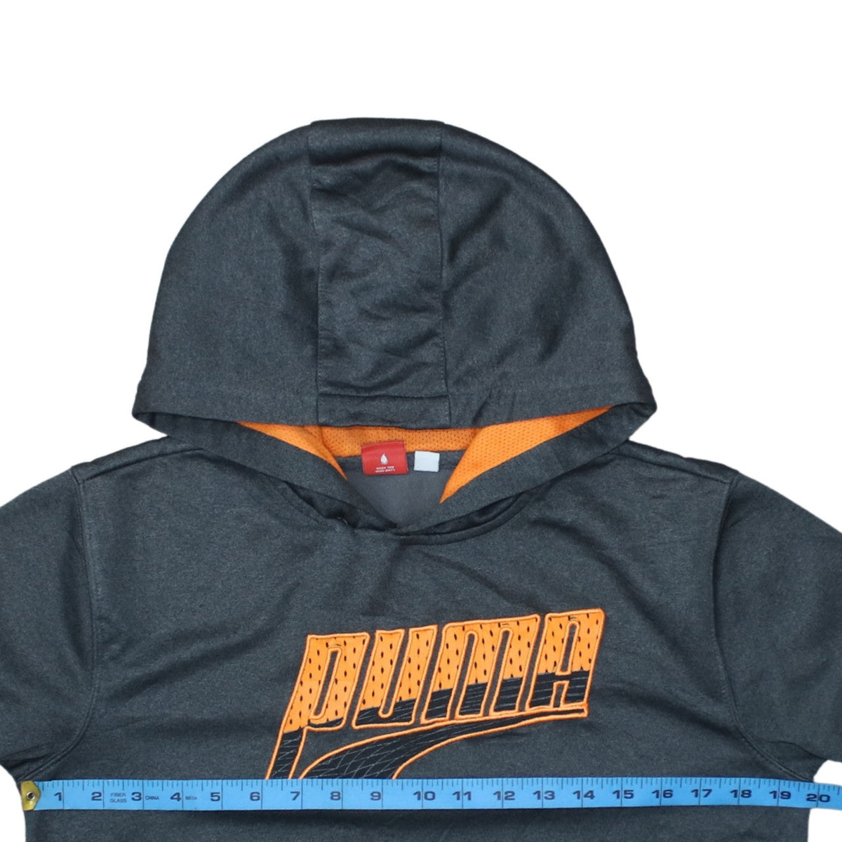 Puma Boys Grey Pullover Hoodie L Graphic Print Fleece Sportswear