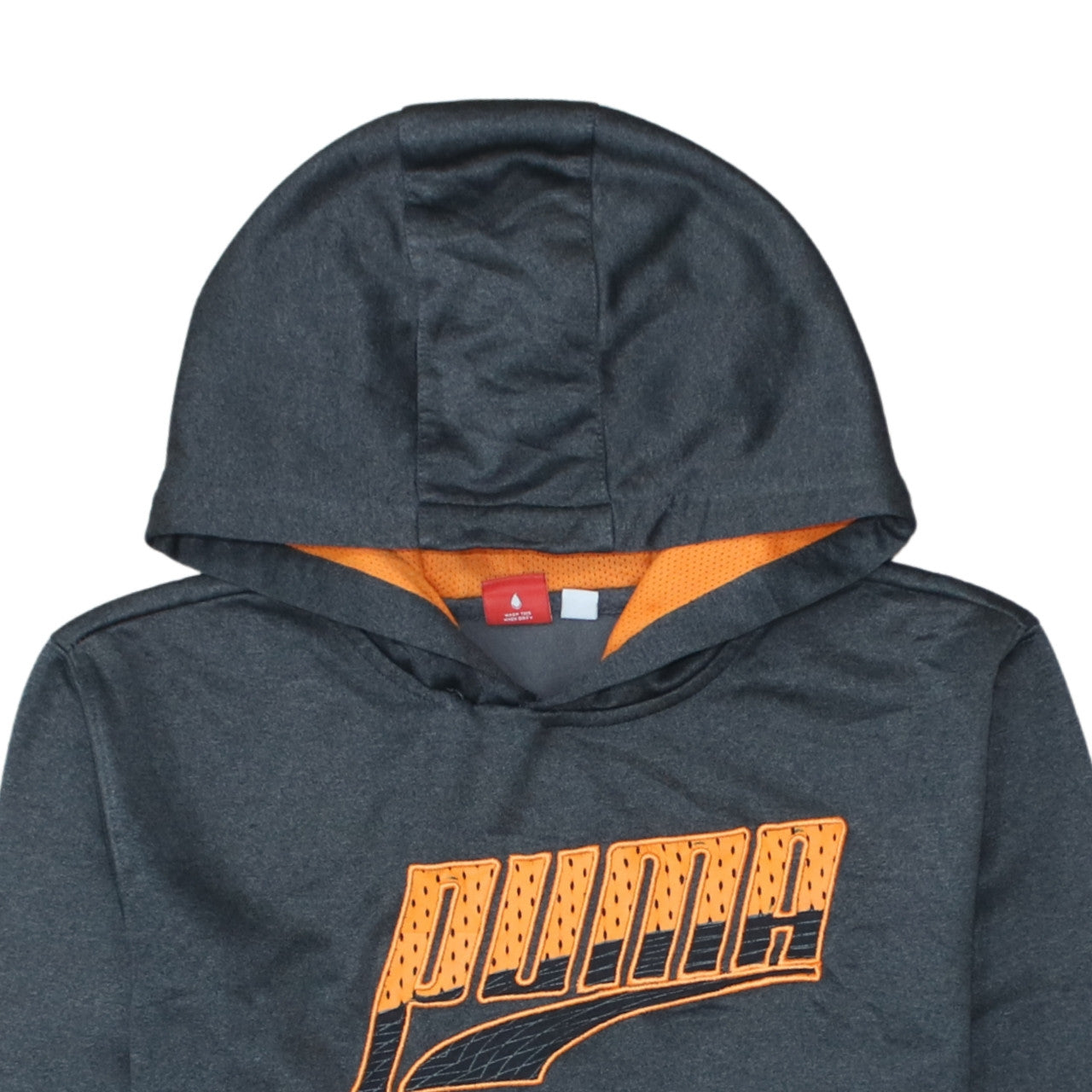 Puma Boys Grey Pullover Hoodie L Graphic Print Fleece Sportswear