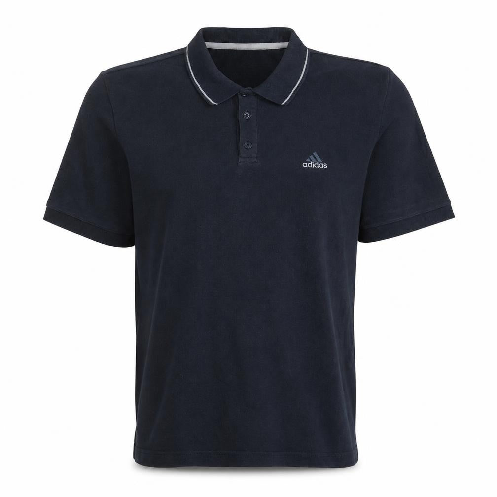 Adidas Men's Black Cotton Blend Polo Shirt Size L Regular Fit