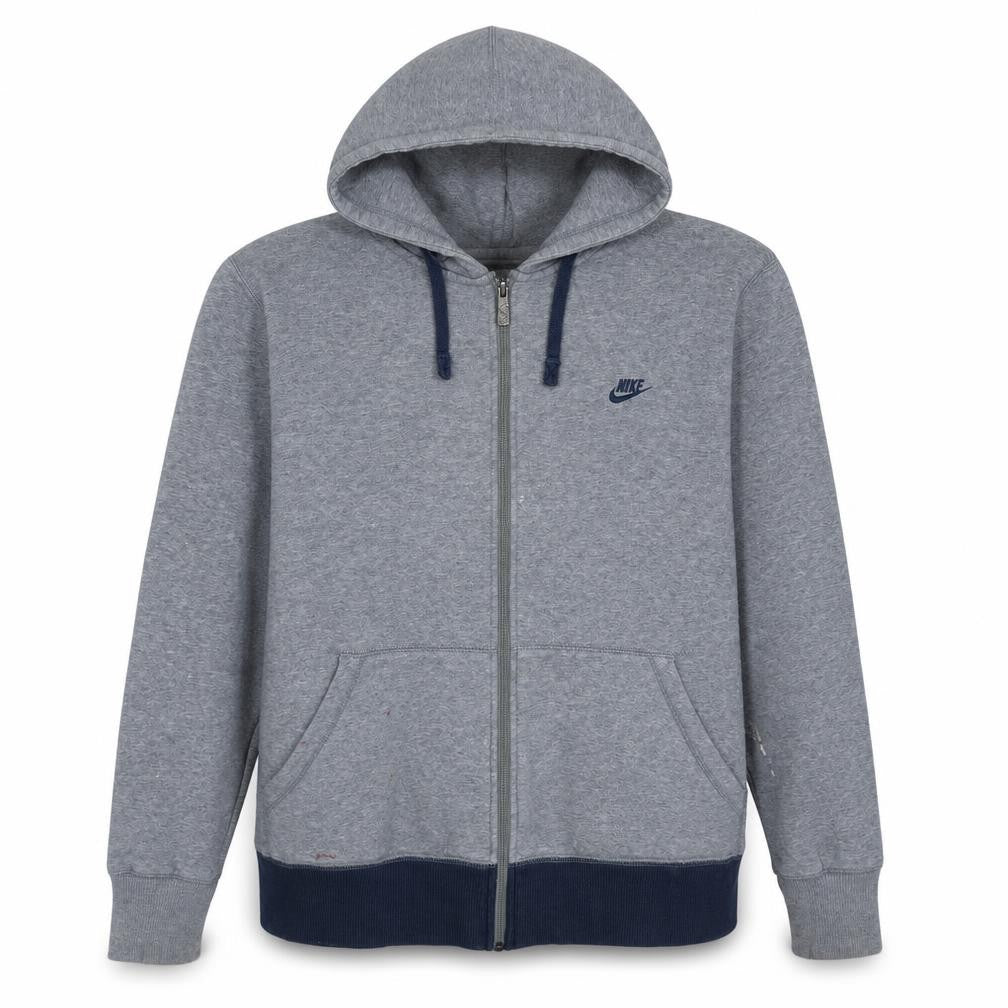 Nike Men's Grey Full Zip Fleece Hoodie XL