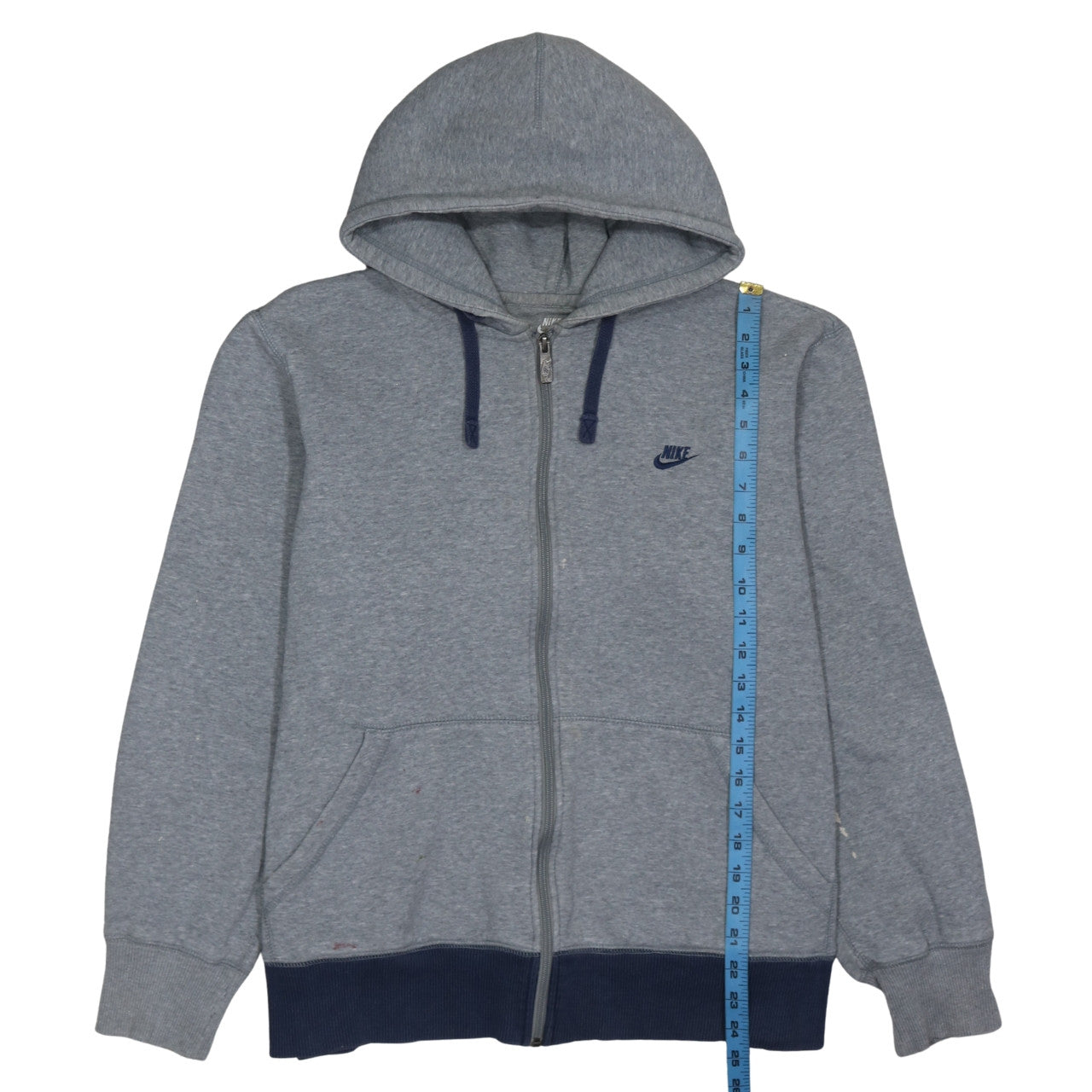 Nike Men's Grey Full Zip Fleece Hoodie XL