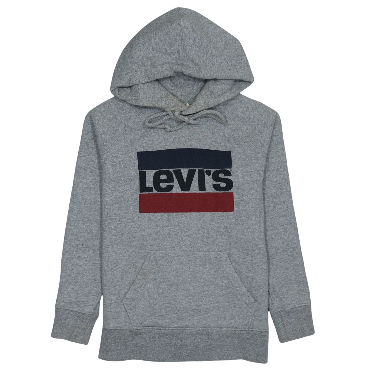 Levi's Mens Grey Pullover Hoodie Medium Logo Print Fleece