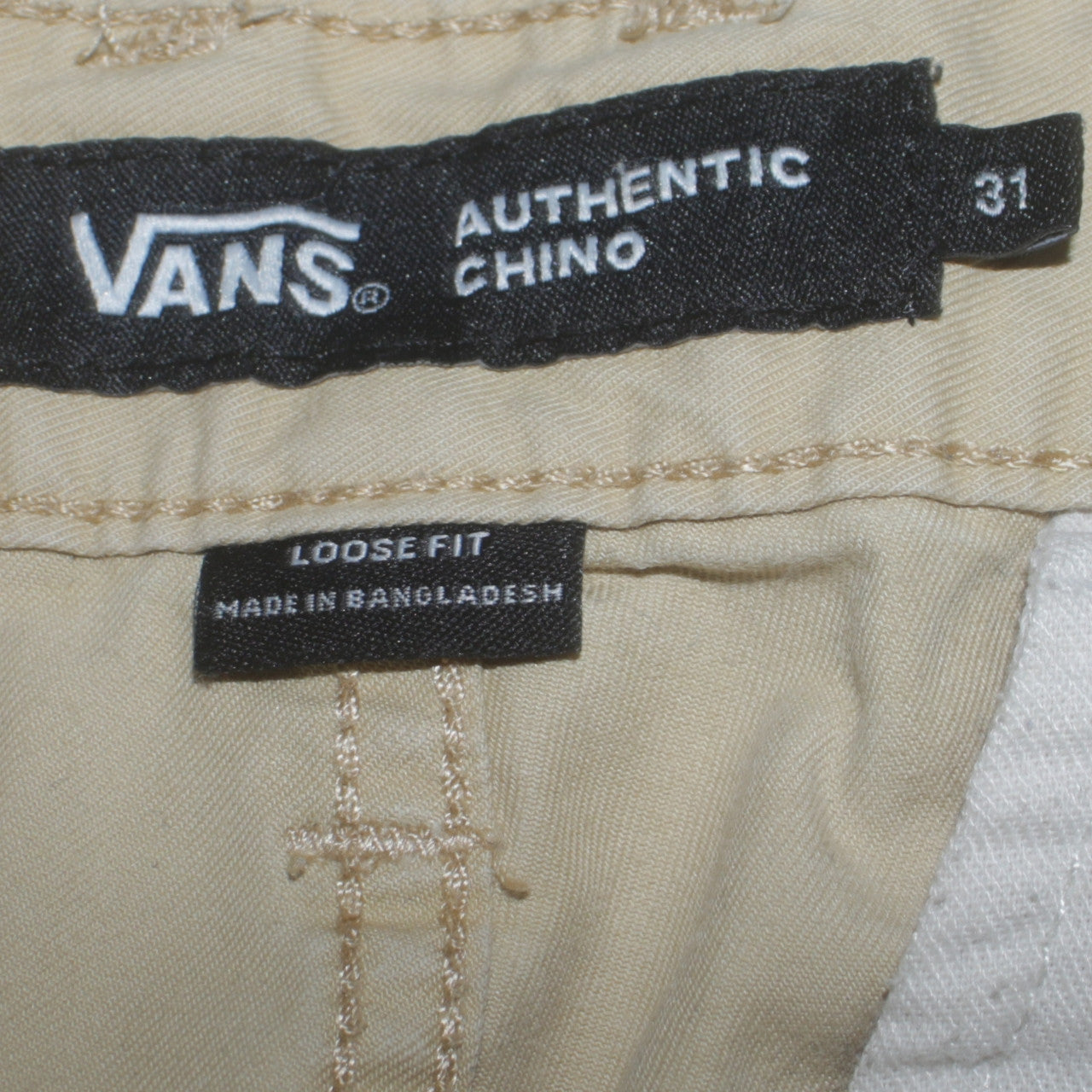 Vans Men’s Beige Chino Shorts Size 31 Regular Fit Casual