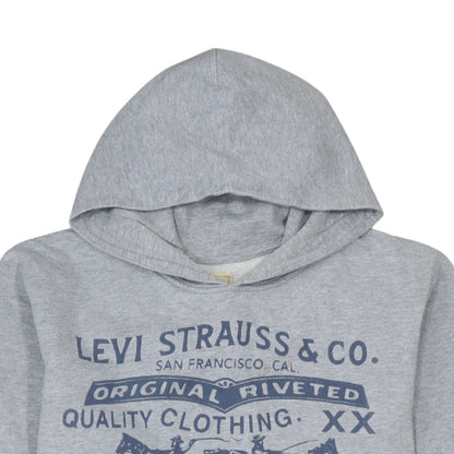 Additional view of Levi's boys’ grey hoodie pullover 16 years cotton graphic print