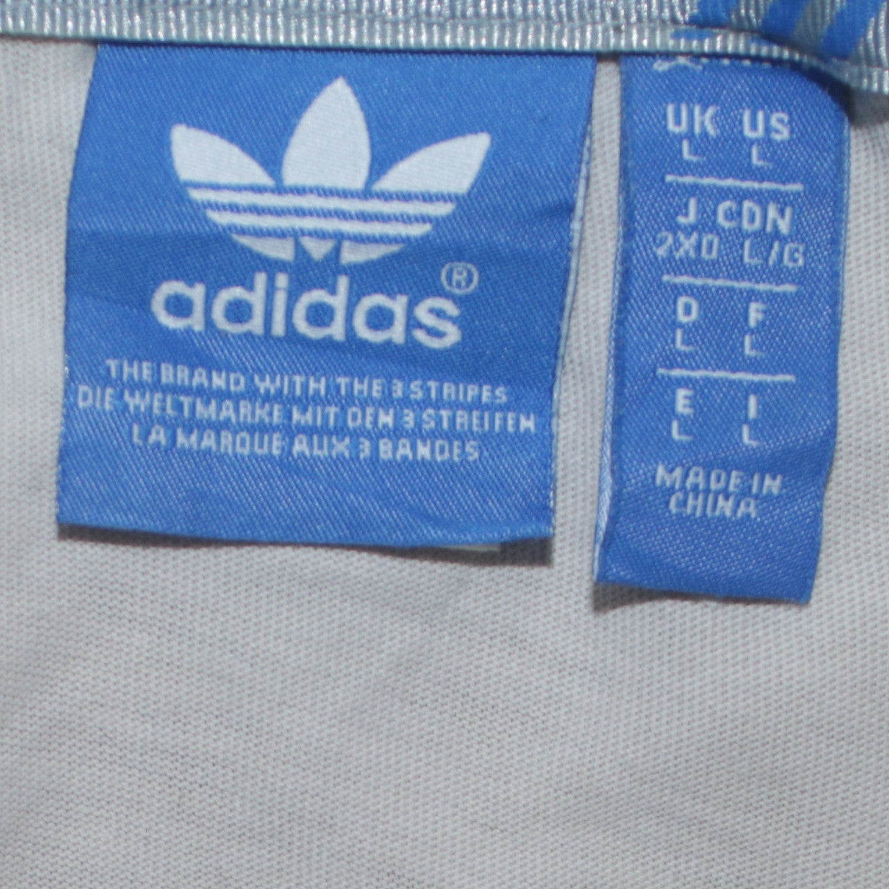 Adidas Men White Striped Cotton Crew Neck Short Sleeve T-Shirt L